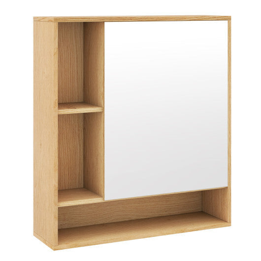Wall Mounted Bathroom Cabinet with Mirror Single Door-White