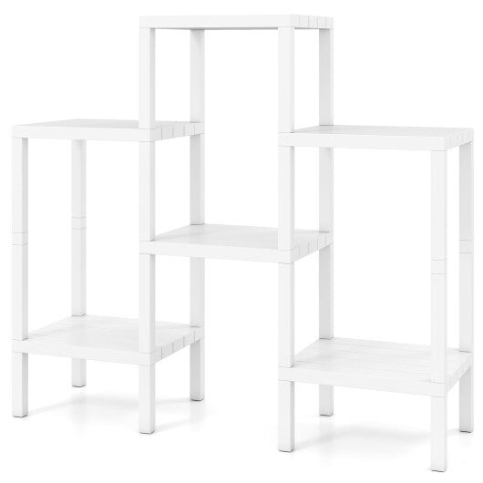6-Tier Plastic Modular Storage Shelves for Living Room and Kitchen-Black
