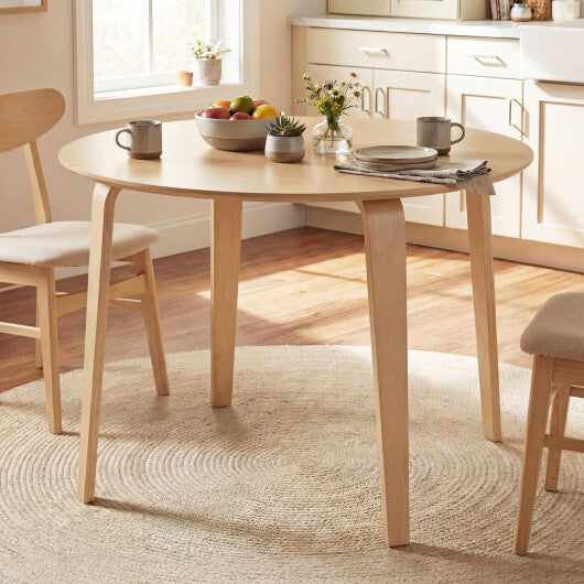 37.5" Round Dining Table with Rubber Wood Legs for Small Space-Walnut