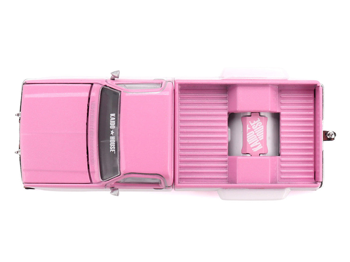 Chevrolet Silverado Dually Pickup Truck "Vintage Spec V2" Pink with White Sides (Designed by Jun Imai) "Kaido House" Special 1/64 Diecast Model Car by Mini GT