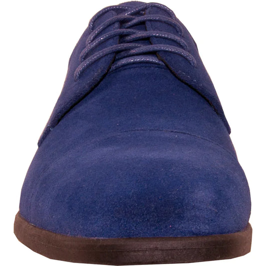 VANGELO Men Dress Shoe KING-4 Oxford Formal Tuxedo for Prom and Wedding Royal Blue