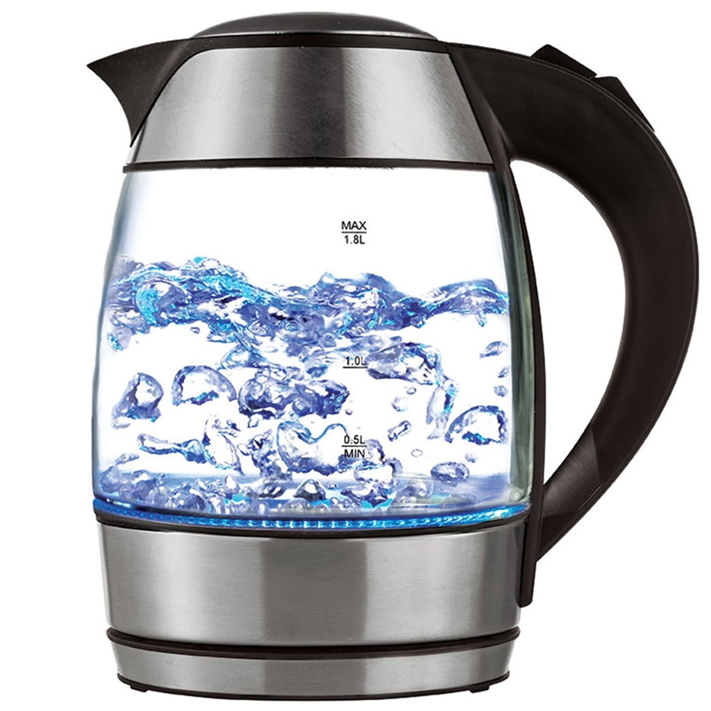 Brentwood 1.8L Cordless Glass Electric Kettle with Tea Infuser, Silver
