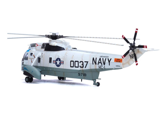 Sikorsky SH-3G Sea King Helicopter "149718-NF 0037 Helicopter Combat Support Squadron 1 (HC-1) Fleet Angels USS Hancock (CVA-19)" (1970s) United States Navy 1/72 Diecast Model by Legion