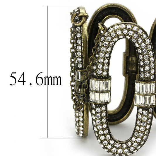 LO4657 - Antique Copper White Metal Bracelet with Top Grade Crystal in Clear