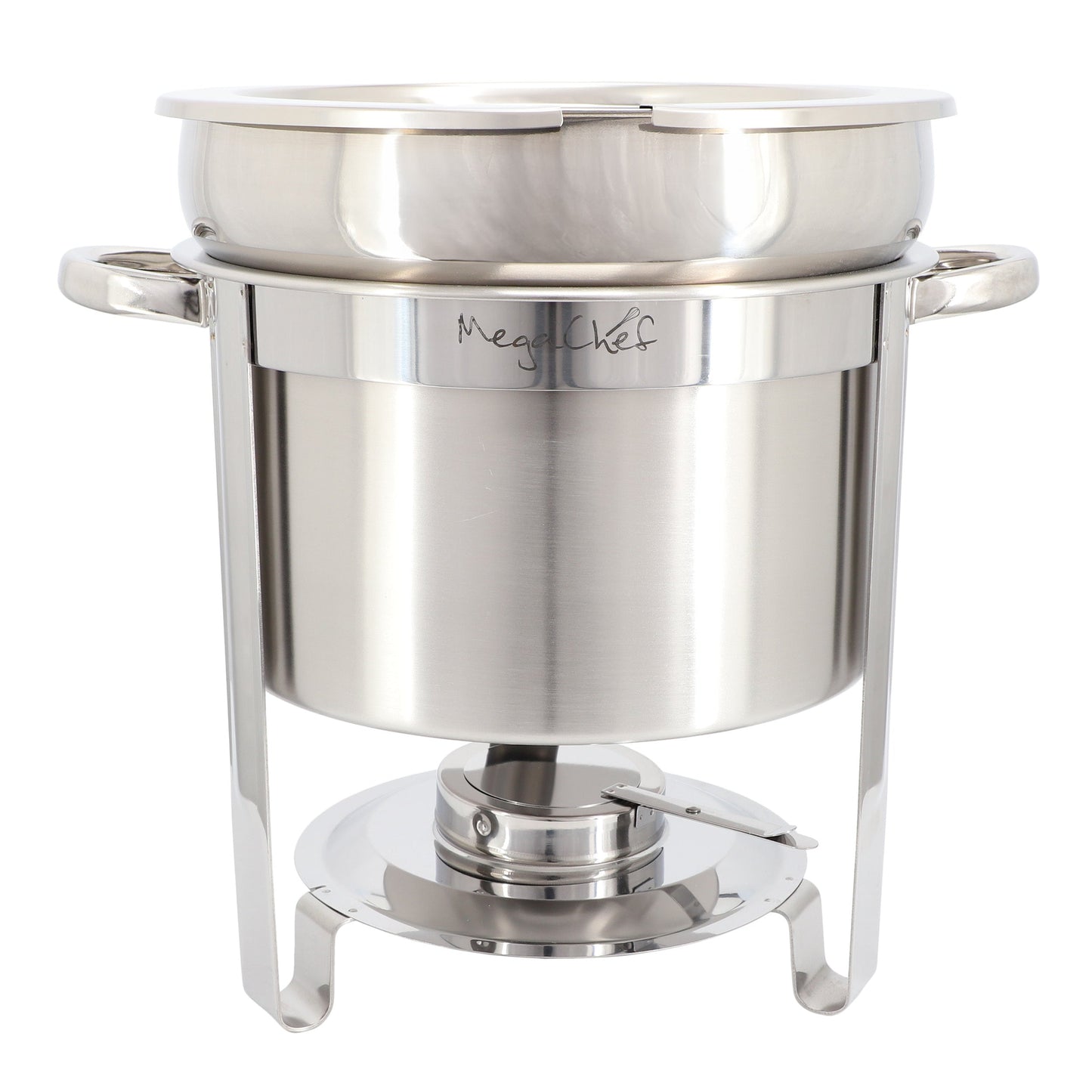 MegaChef 11.6 Quart Round Stainless Steel Professional Soup Chafing Dish in Silver
