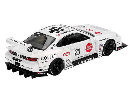 Nissan Silvia (S15) LB-Super Silhouette RHD (Right Hand Drive) #23 "Athlete" White with Graphics Limited Edition 1/64 Diecast Model Car by Mini GT
