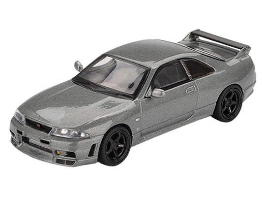 Nissan Skyline GT-R (NISMO BCNR33 CRS Version) RHD (Right Hand Drive) Dark Metal Gray Metallic Limited Edition 1/64 Diecast Model Car by Mini GT