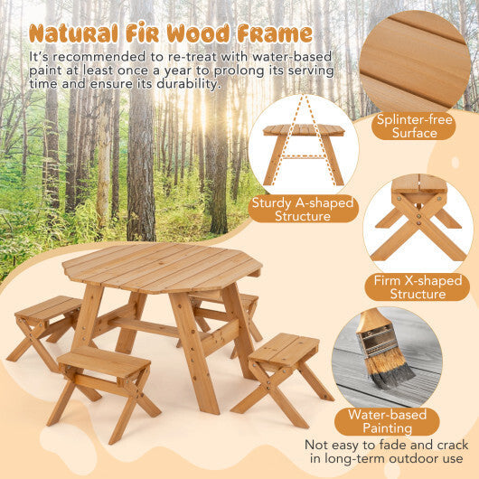 Kids Wooden Table Set for Children Aged 3+ Years-Gray