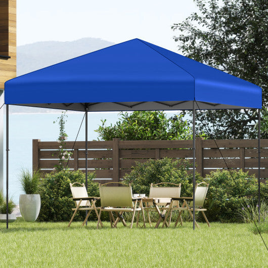 10 X 10 Feet Pop up Canopy Tent with Portable Carrying Bag and 8 Stakes-Gray