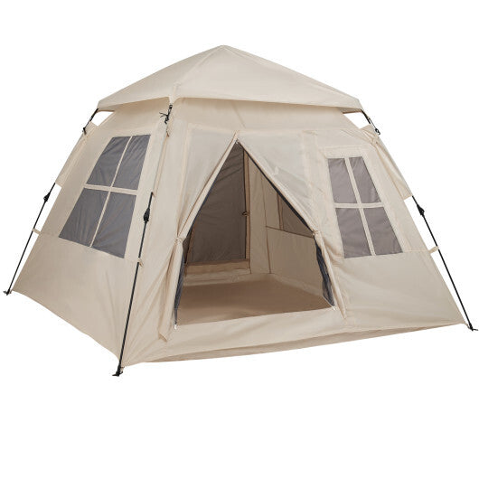 4 Person Camping Tent Portable Automatic Easy Setup with Rainfly and 2 Doors