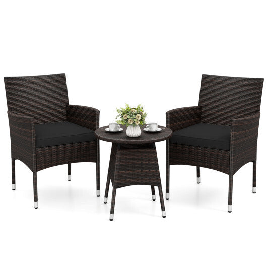 3 Piece Patio Furniture Set Outside Bistro Set for Porch-Navy