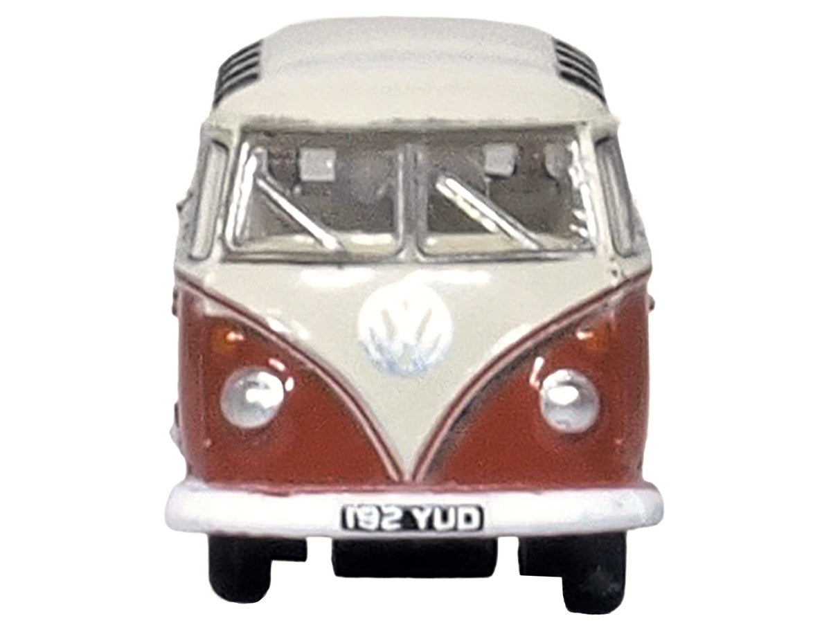 Volkswagen T1 Samba Bus Sealing Wax Red and Gray 1/148 (N) Scale Diecast Model Car by Oxford Diecast