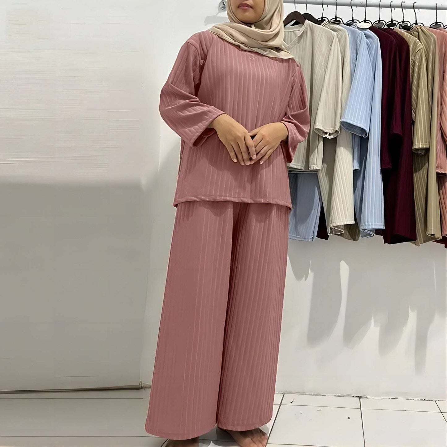 Women's Fashion 2-Piece Set Muslim Suit