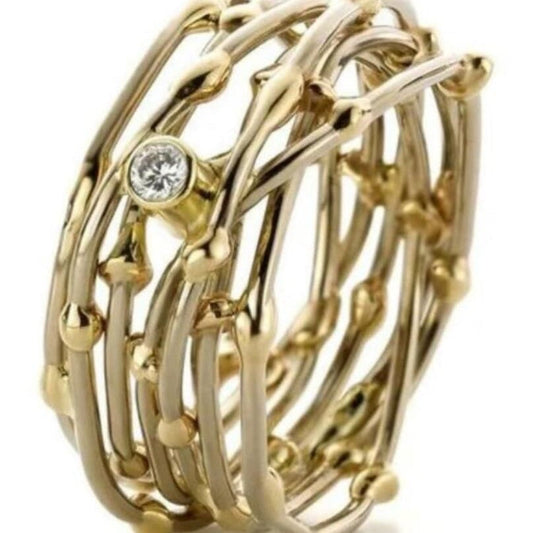 Vintage Court Style Ring Design Sense Winding Vine Ring Personality Trend