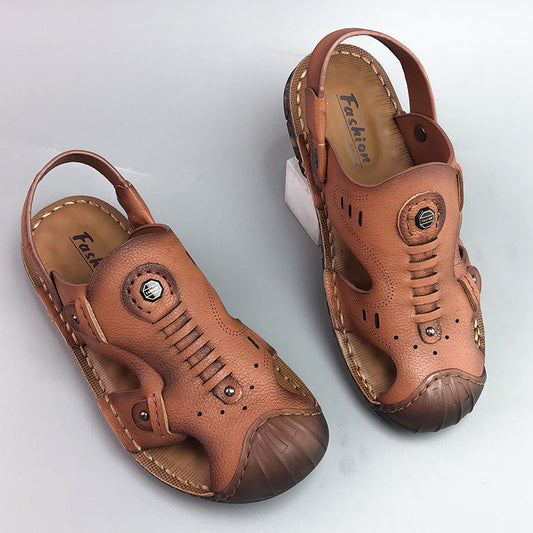 Men's Breathable Casual Genuine Leather Beach Shoes Oxford Sole Shoes