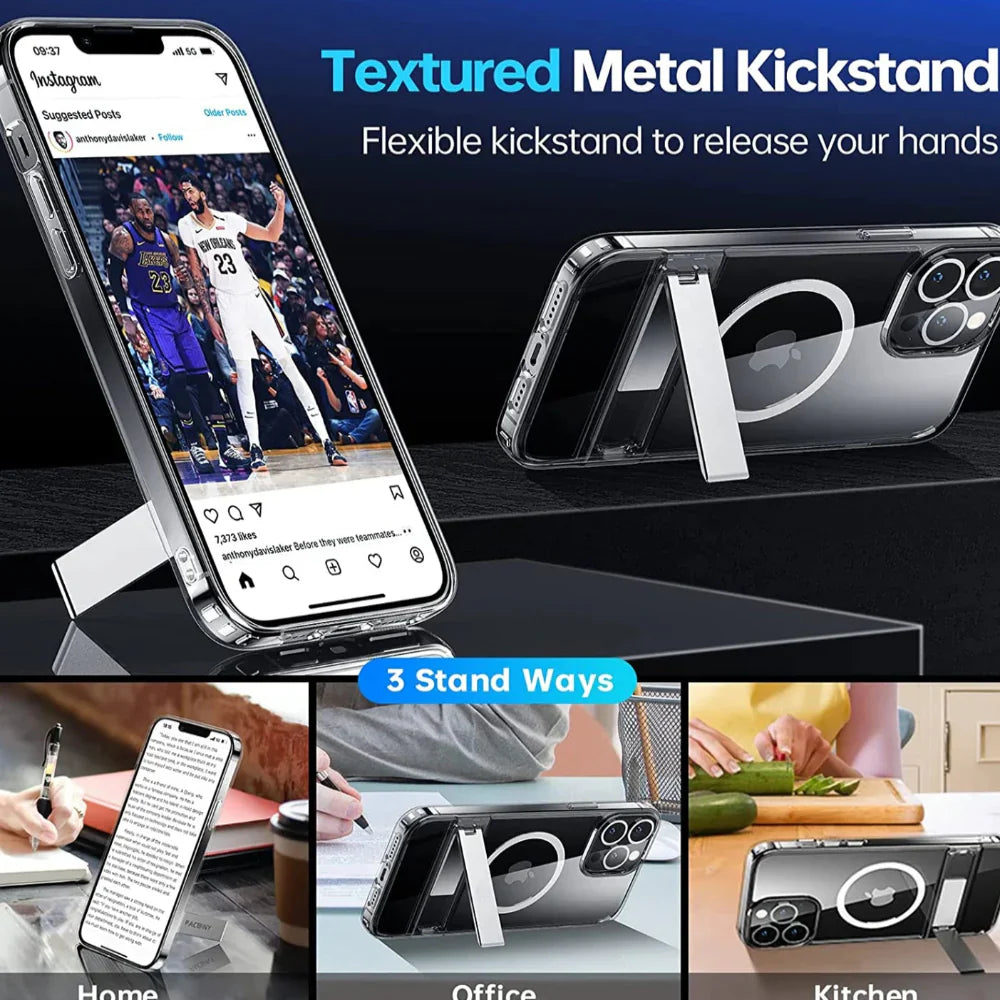 Magnetic Compatiable Kickstand Case for iPhone 12 to 17 series