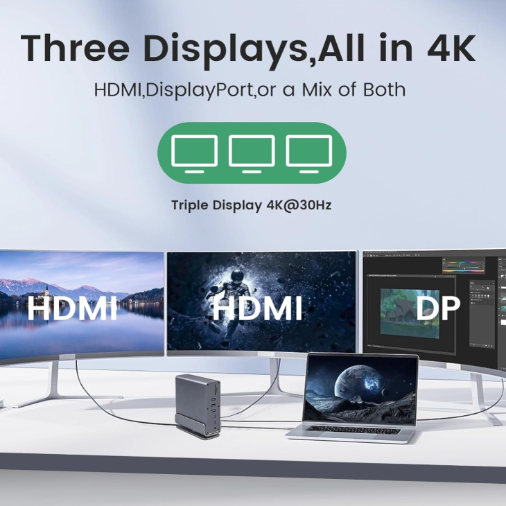 15 in 1 Type C Docking Stand Station Hub Supports Multiple Monitors