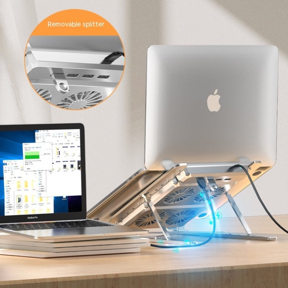 Aluminum Foldable Laptop Stand with 4 Cooling Fans