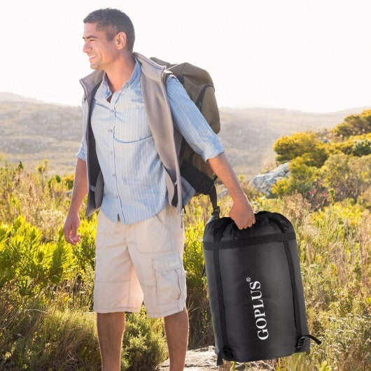 2 Person Waterproof Sleeping Bag with 2 Pillows-Black