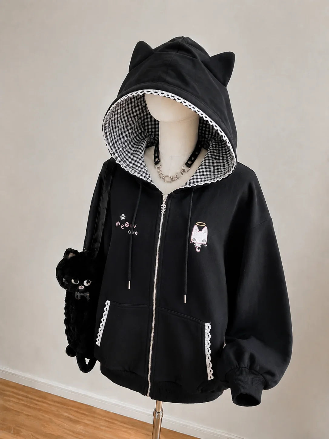 American Vintage Japanese Jacket Hooded Women 2026 Cotton Coats Outwear Design Subculture Gothic Sweatshirts Harajuku