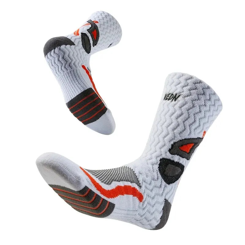 Towel Bottom Sport Socks for Men 9-12 Breathable Non Slip High Cut Basketball Socks Moisture Absorption Socks