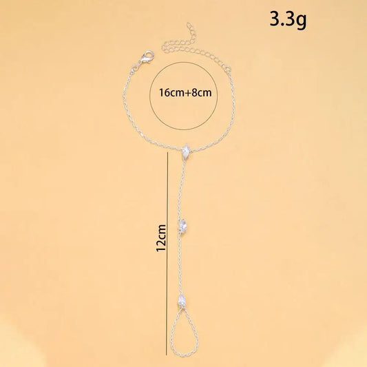 2025 Party Bling Zircon Crystal Bracelet Hand Chain for Women Rhinestone Thin Chain Finger Bracelet Jewelry Accessories Gift