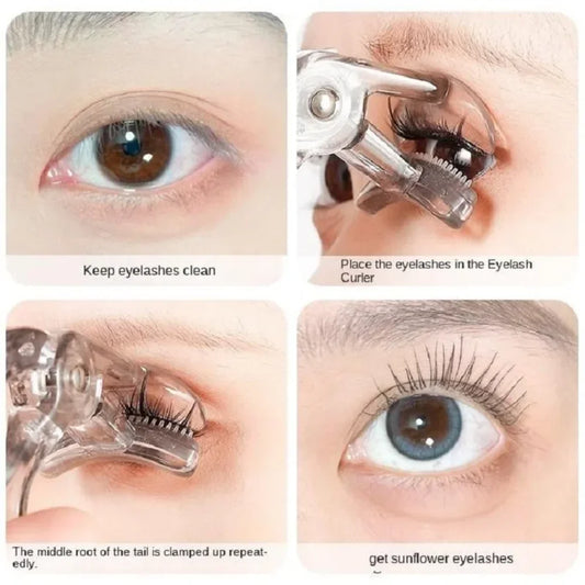 Dual-Type Eyelash Curler with Comb ā Wide & Partial Clip Options, Waterproof, Long-Lasting, Natural Curl, Unisex Certified