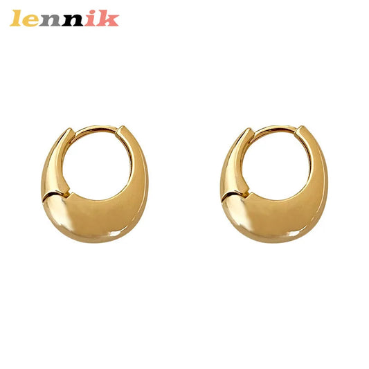 LENNIKOval Elegant Earrings, Womenās 3D Metal Design, Fit for Work/Casual Outfits, Flattering on All Faces, Perfect Gift Choice