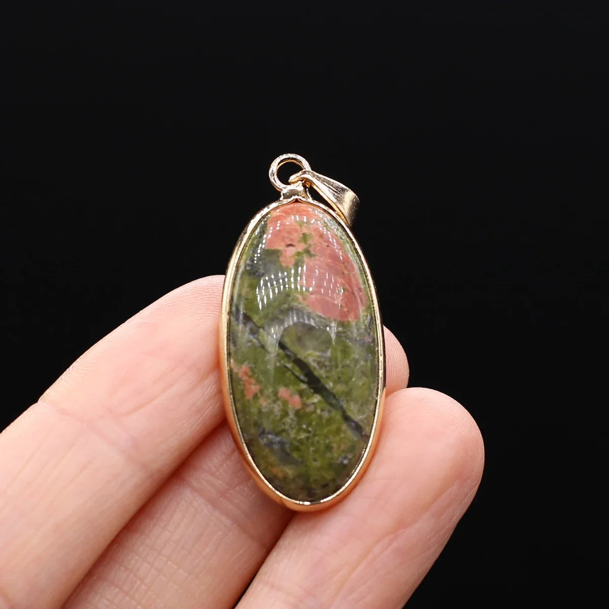 Natural Stone Pendants Grey Agate Unakite Tiger Eye Cabochon Beads Pendant for Jewelry Making DIY Charms Necklace Accessories