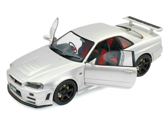 1999 Nissan Skyline GT-R (R34) Z-Tune RHD (Right Hand Drive) Silver Metallic 1/18 Diecast Model Car by Solido