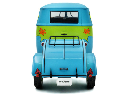 2024 Volkswagen Kool Kombi Van with Trailer "Ghost Hunter" Blue and Green with Graphics 1/18 Diecast Model Car by Solido