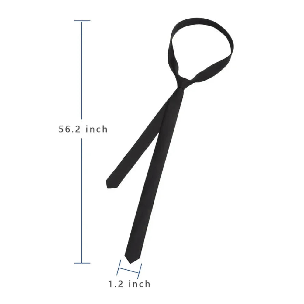 Womens Narrow Punk Slip-On Style Tie