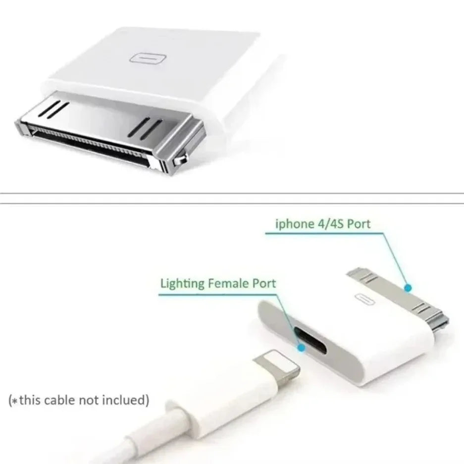 Lighting To 30Pin Adapter 8Pin Male To 30 Pin Female Charging Sync Converter for iPhone 4 4S IPad 2 3 IPod Touch Charger Cable