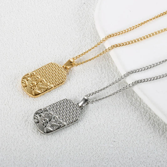 Square Pendants Delicate Stainless Steel Chain Pendant Necklace For Women Necklace
