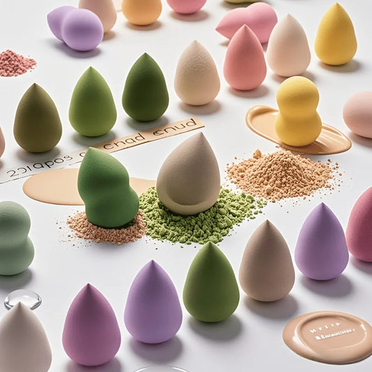7/18Pcs Hydrophilic Egg Sponge Set - Latex-Free Blenders for Foundation/Powder & Contour/Highlight | Wet&Dry Daily/Party Kit