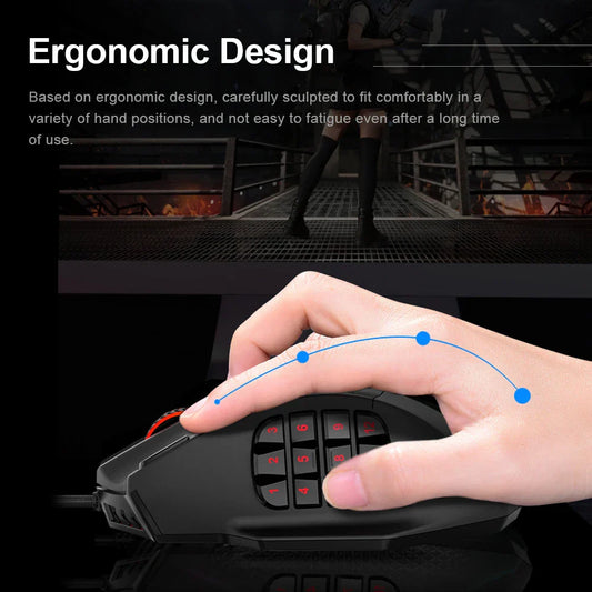 16000 DPI Wired 19 Buttons Optical Mouse