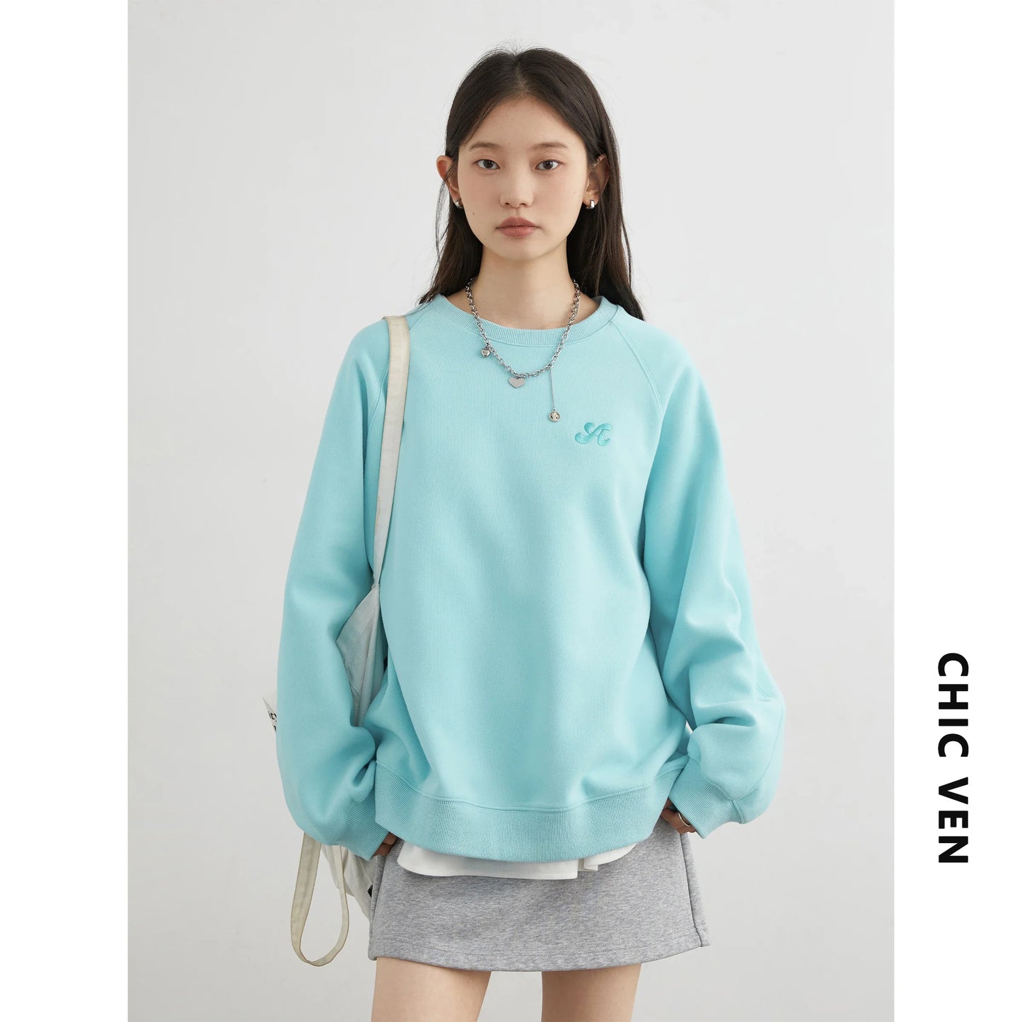 CHIC VEN Women Sweatshirts Loose Casual New O Neck Raglan Sleeves Long Sleeved Female Tops Pullover Spring Autumn 2025