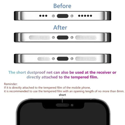 Universal Mobile Phone Speaker Dust Mesh Sticker Micro USB Type C Phone Port Protector Dust Plug Tweezers Kit For iPhone Samsung