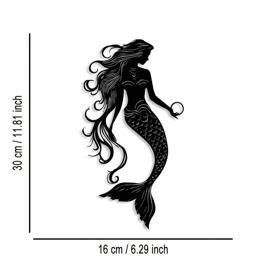 Elegant Mermaid Metal Wall Art - 1pc Minimalist & Abstract Sea Creature Decor, Reusable Iron Sign for Home, Office, Room Decor
