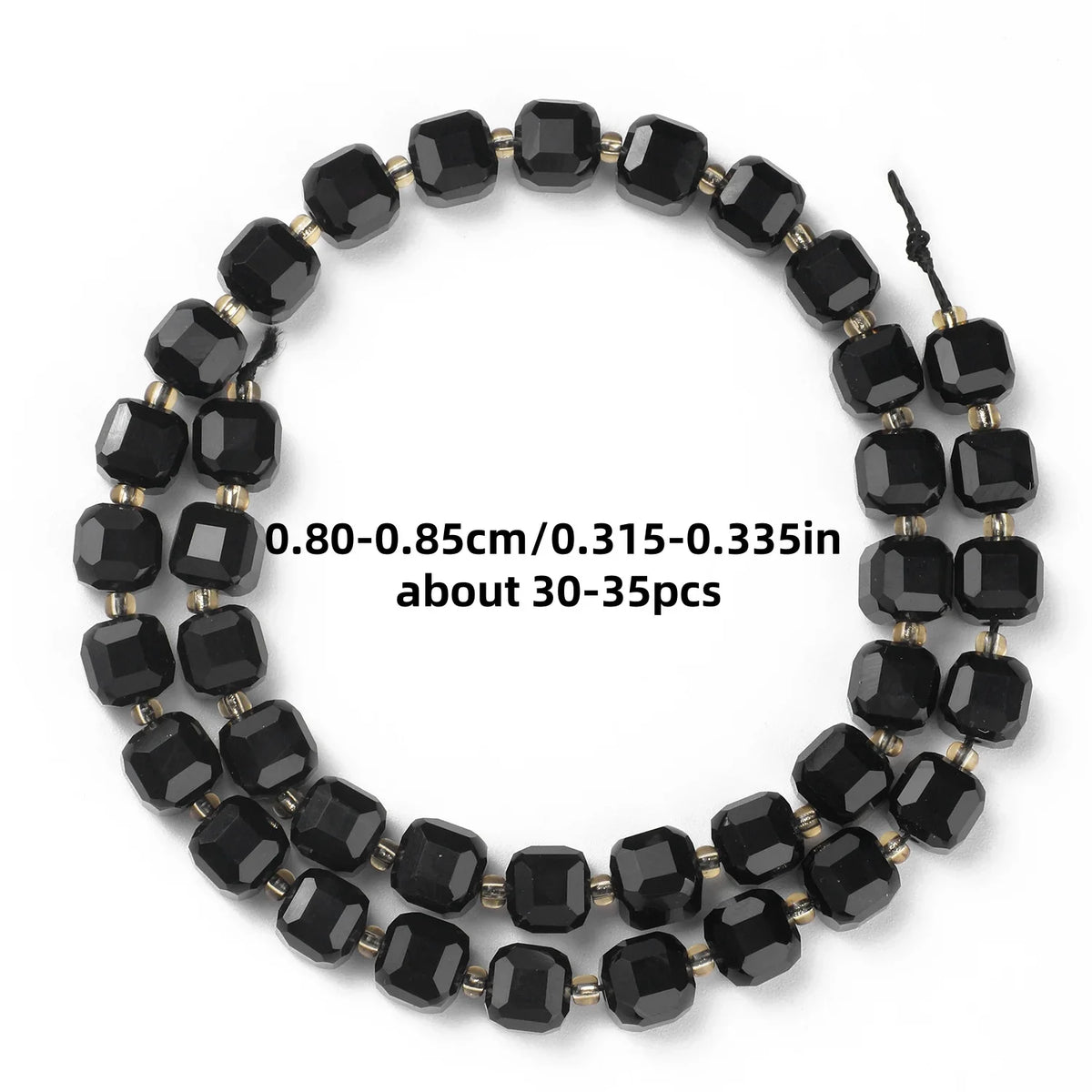 Natural Stone Faceted Square Black Agate Cube Spacer Beads For Jewelry Making Diy Bracelet Necklace Beading Accessories
