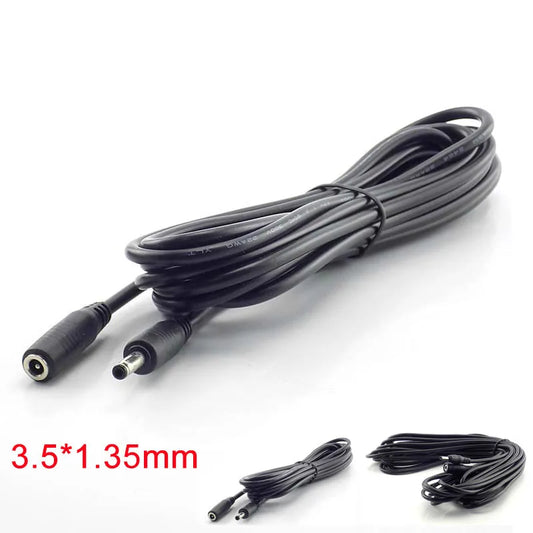1/1.5/3/5 Meter Male Female DC Power Cable Extension 5V 2A Power Cord Adapter 3.5mm x 1.35mm Connector for CCTV Security Camera
