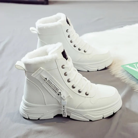 Insulated Women's Winter Ankle Boots with Thick Sole Traction