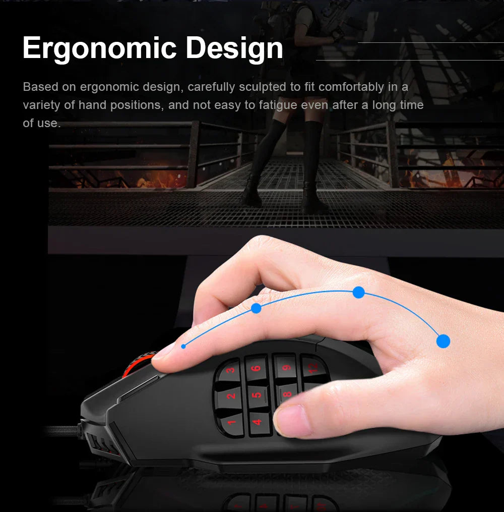 16000 DPI Wired 19 Buttons Optical Mouse