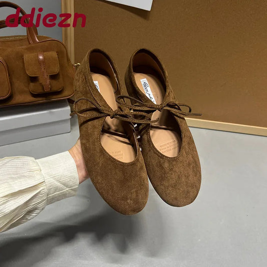 Fashion Butterfly-Knot Women Flats With Shoes Casual Female Soft Footwear Round Toe Ladies Flats Slip On Shoes