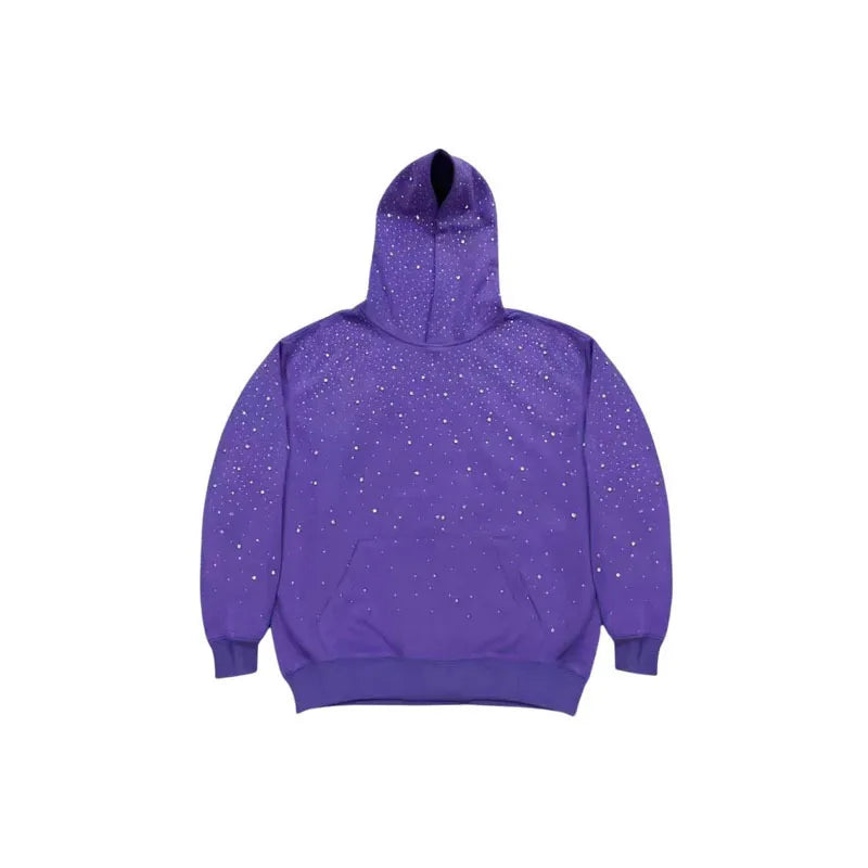 2025 Hooded Sports Pullover, Hot Stamping Diamond Couple Style Streetwear, INS