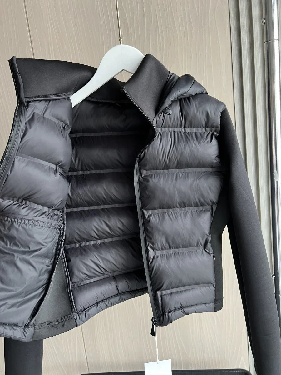 2025 Winter New Arrival Women's Lightweight Warm Down Jacket with Long Sleeves and Zippered Hooded Sports Coat 4391742