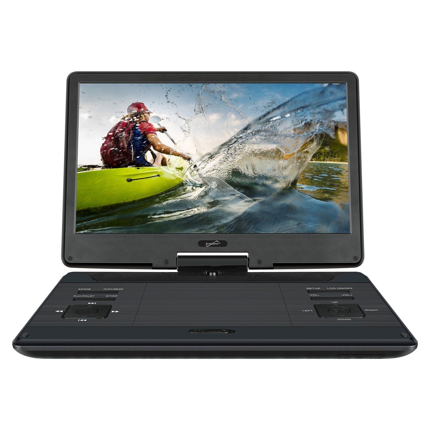 SuperSonic 14 Inch Portable Swivel DVD Player in Black with TV Tuner