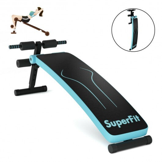 Folding Weight Bench Adjustable Sit-up Board Workout Slant Bench-Red