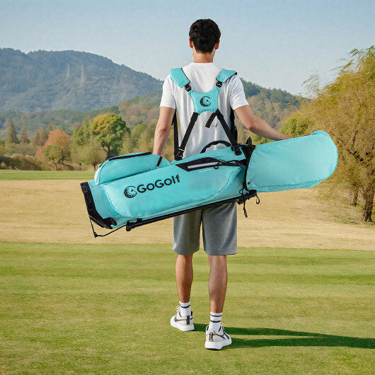 Golf Stand Bag Lightweight Golf Bag with 8 Way Top Dividers and 5 Zippered Pockets-Gray