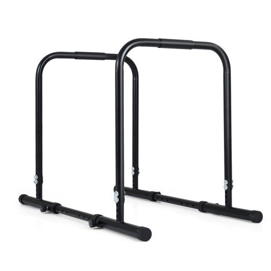Adjustable Dip Bar Station with 660 LBS Capacity for Home Gym-Black